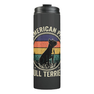 Amerikanischer Pit Bull Terrier Hund Vintage Sonne Thermosbecher