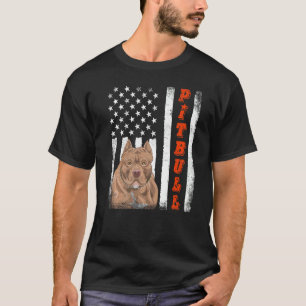 Amerikanischer Pitbull Terrier USA-Flagge Hund T-Shirt