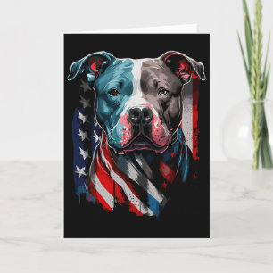 Amerikanischer Pitbull Terrier USA-Flagge Patrioti Karte