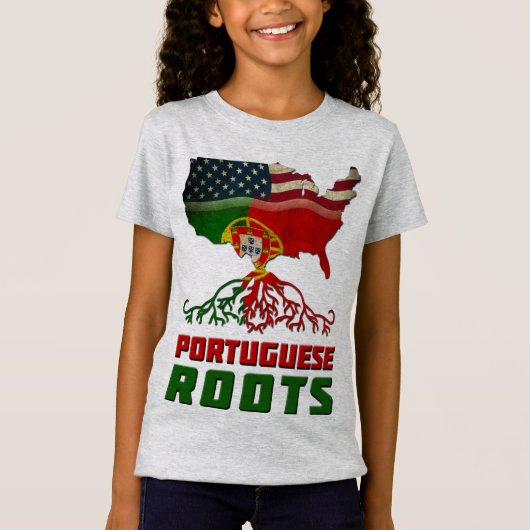 Amerikanischer Portugiese wurzelt T-Shirt (Vorderseite)