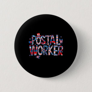 Amerikanischer Postmitarbeiter USA-Flagge Briefträ Button