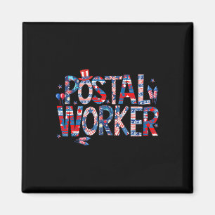 Amerikanischer Postmitarbeiter USA-Flagge Briefträ Magnet