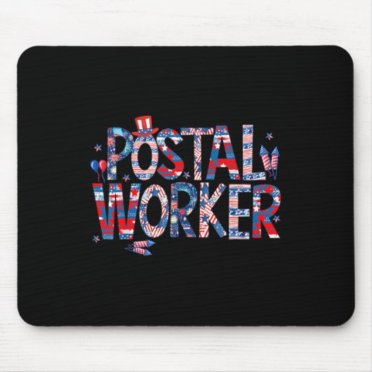 Amerikanischer Postmitarbeiter USA-Flagge Briefträ Mousepad (Vorne)