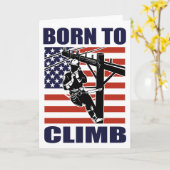 Amerikanischer Power Lineman Elektriker Ersatzpole Karte (Gelbe Blume)