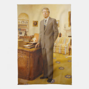 Amerikanischer Präsident James Earl Carter Oval Of Geschirrtuch