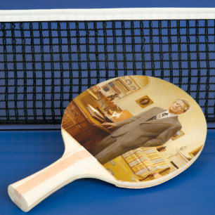 Amerikanischer Präsident James Earl Carter Oval Of Tischtennis Schläger