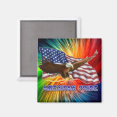 AMERIKANISCHER PRIDE EAGFL UND FLAG MAGNET (Vorderseite/Rückseite)
