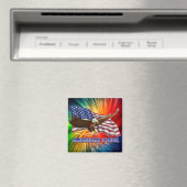 AMERIKANISCHER PRIDE EAGFL UND FLAG MAGNET (In Situ (Geschirrspüler))