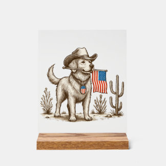 Amerikanischer Pride-Pooch-Patriotenhund Acrylschild