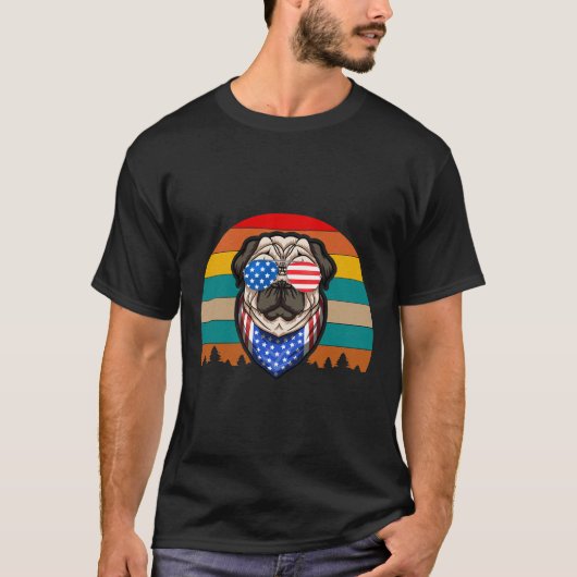 Amerikanischer Pug 148 T-Shirt (Vorderseite)
