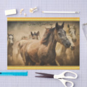 Amerikanischer Quarterhorse mit einem Seidenpapier (Handwerk)