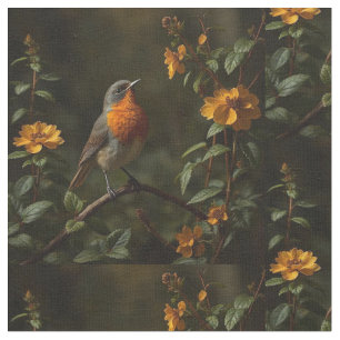 Amerikanischer Robin Bird im Garten Stoff