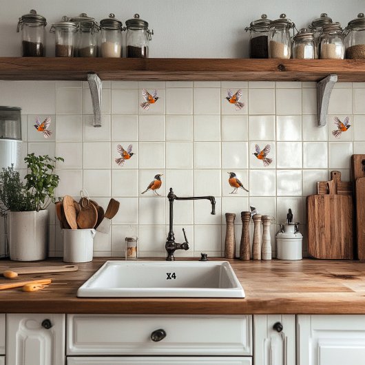 Amerikanischer Robin Fliese