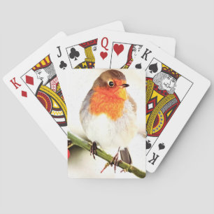 Amerikanischer Robin im Winterschnee Spielkarten