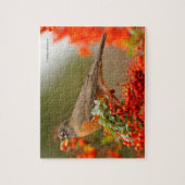 Amerikanischer Robin mit Pyracantha Pomme Puzzle (Vertikal)