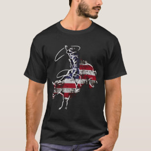 Amerikanischer Rodeo-Stier Reiten Retro Grunge USA T-Shirt