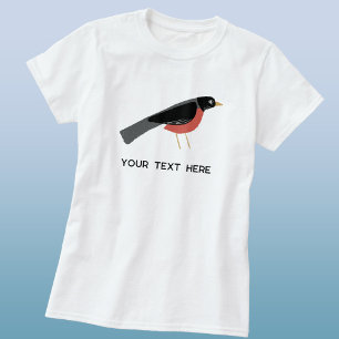 Amerikanischer Rotdrossel-Kunsttext nach Maß T-Shirt