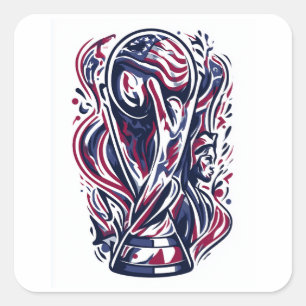 Amerikanischer Ruhm: FIFA-Weltmeisterschaft 2026-M Quadratischer Aufkleber