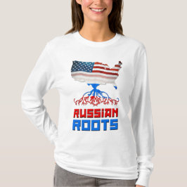 Amerikanischer Russe wurzelt den T - Shirt der