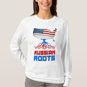 Amerikanischer Russe wurzelt den T - Shirt der