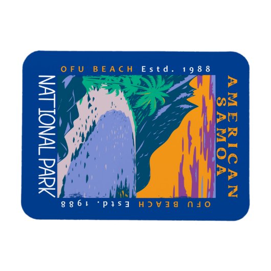 Amerikanischer Samoa-Nationalpark Ofu Strand gestö Magnet (Horizontal)