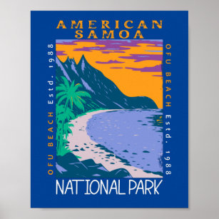 Amerikanischer Samoa-Nationalpark Ofu Strand gestö Poster