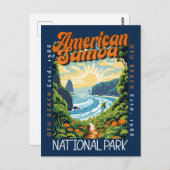 Amerikanischer Samoa-Nationalpark Retro bedrückt Postkarte (Vorne/Hinten)