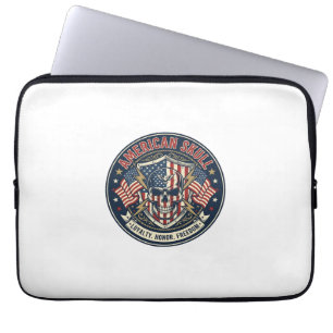 Amerikanischer Schädel Patriotischer Patriotischer Laptopschutzhülle