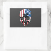 Amerikanischer Schädel Rechteckiger Aufkleber (Tasche)