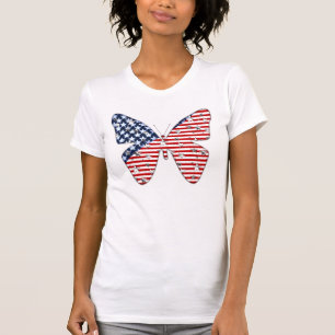 Amerikanischer Schmetterling mit Flagge T-Shirt