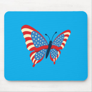 Amerikanischer Schmetterling mit Flagge USA Patrio Mousepad