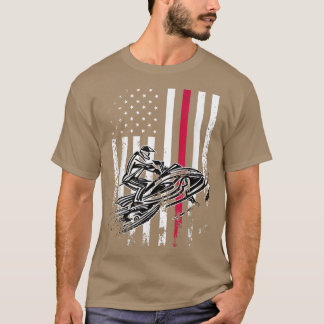 Amerikanischer Schneemobil-Fahrer im Schnee USA T-Shirt