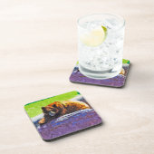 Amerikanischer Schwarzbär an der Erholung Abstrakt Untersetzer (Rechte Seite)