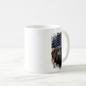 Amerikanischer schwarzer Labrador USA-Flagge Lab-B Kaffeetasse (VorderseiteRechts)