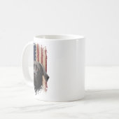 Amerikanischer schwarzer Labrador USA-Flagge Lab-B Kaffeetasse (Vorderseite Links)