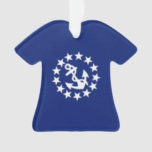 Amerikanischer Seeyacht-Flaggen-Marine-Blau-Dekor Ornament