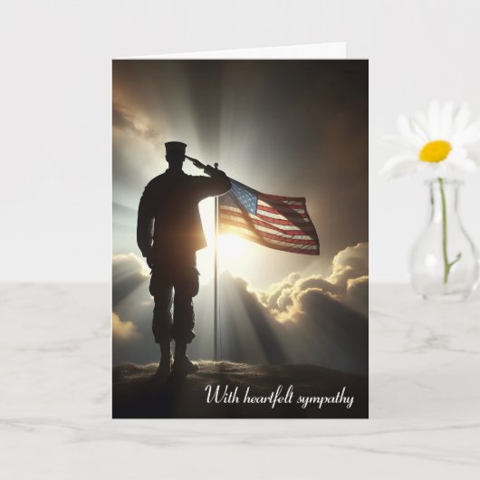 Amerikanischer Soldat für Beileid würdigen Karte (Kleine Pflanze)