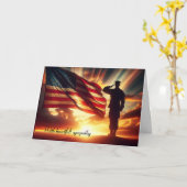 Amerikanischer Soldat für Beileid würdigen Karte (Gelbe Blume)