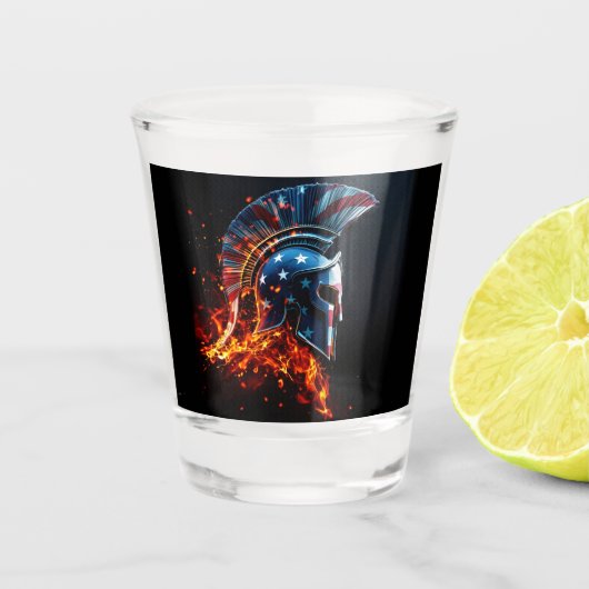 Amerikanischer Spartaner Schnapsglas (Vorderseite)