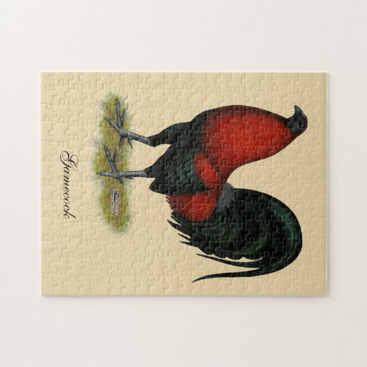 Amerikanischer Spiel BB Schwarz-Rot-Hahn Puzzle (Horizontal)