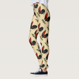 Amerikanischer Spielhahn BB Schwarz Rot Leggings