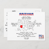 Amerikanischer Staat Arizonas auf einer Karte und (Vorne/Hinten)