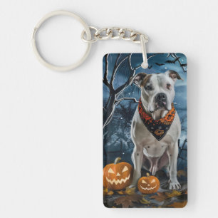 Amerikanischer Staffordshire Halloween Gruselig  Schlüsselanhänger