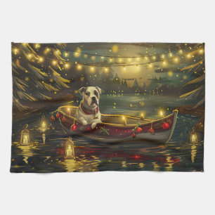 Amerikanischer Staffordshire-Weihnachtsfest-Reise Geschirrtuch