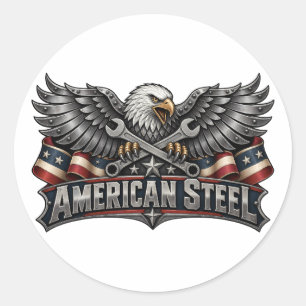 Amerikanischer Stahl-Adler-Abzeichen Runder Aufkleber