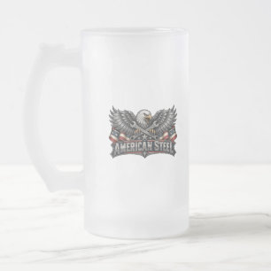 Amerikanischer Stahl Adler Zweiseitig Mattglas Bierglas