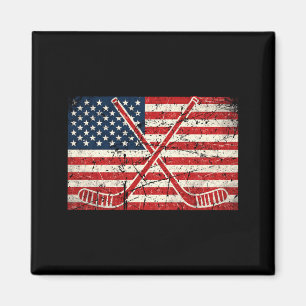 Amerikanischer Stolz 4. Juli Eishockey USA-Flagge Magnet