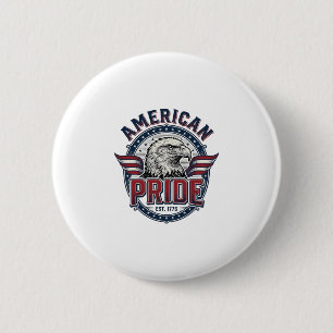 Amerikanischer Stolz Adler Vintage Patriotisches D Button