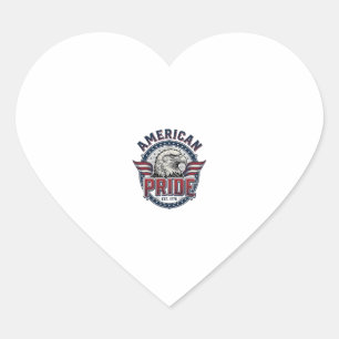 Amerikanischer Stolz Adler Vintage Patriotisches D Herz-Aufkleber