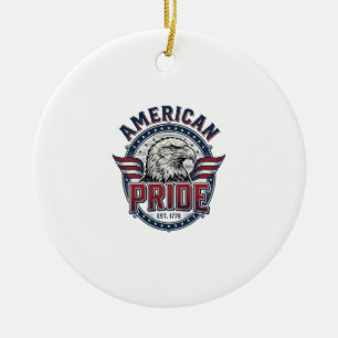 Amerikanischer Stolz Adler Vintage Patriotisches D Keramik Ornament